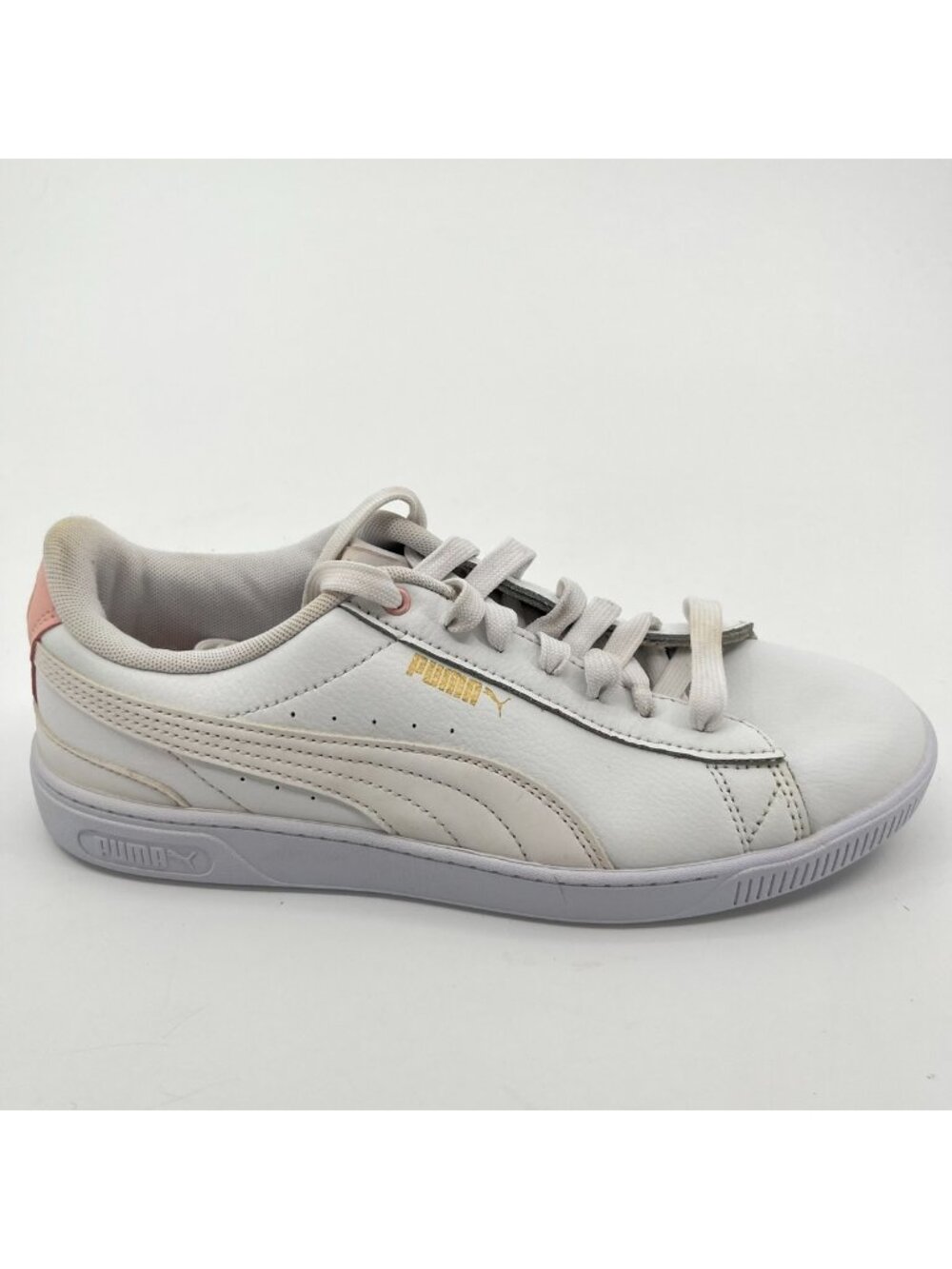 Puma Vikky v3 Womens Size 8.5 White Athletic Leather Walking Shoes Sneakers